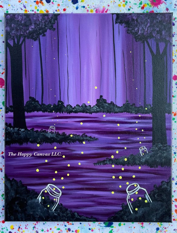 Fireflies in a jar Canvas Painting