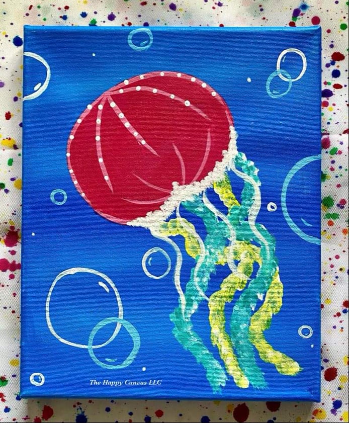 Jelly fish in ocean kids painting choice