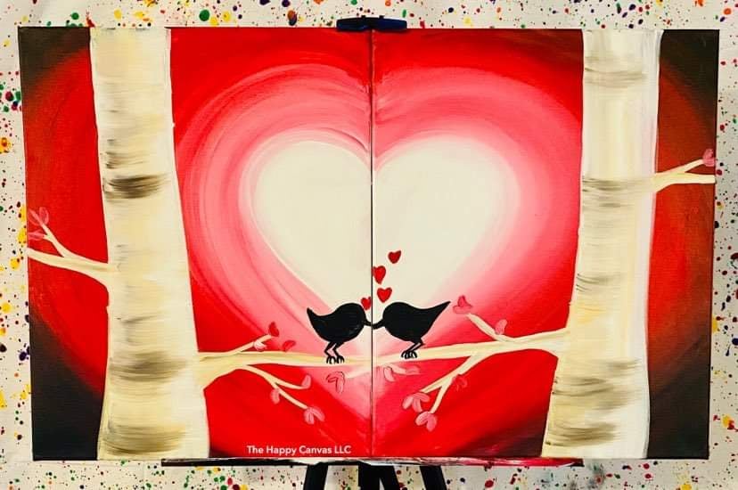 Lovebirds couple Canvas Painting