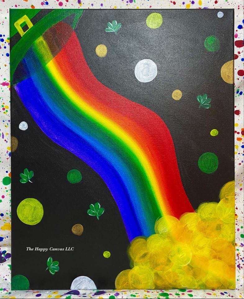 Leprechaun and gold coin Canvas Painting