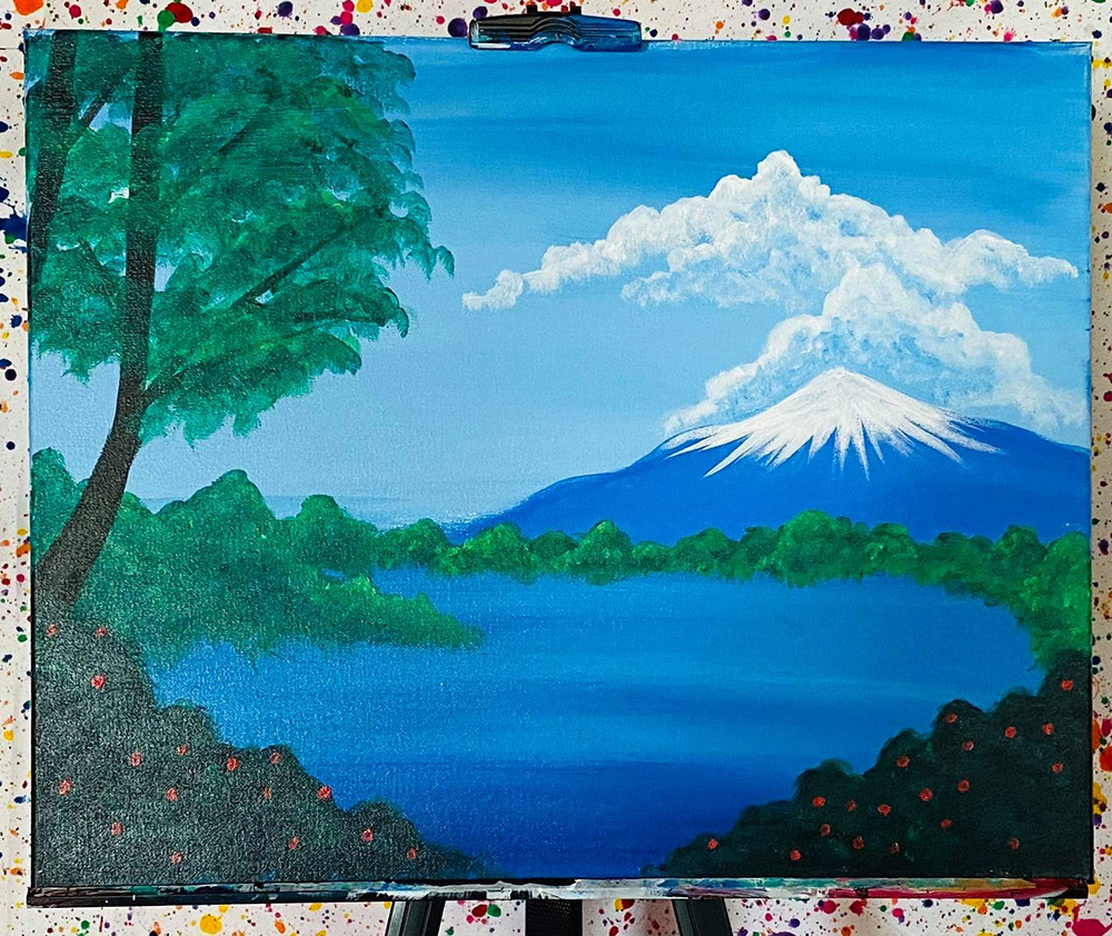 Lake and Mountains Canvas Painting