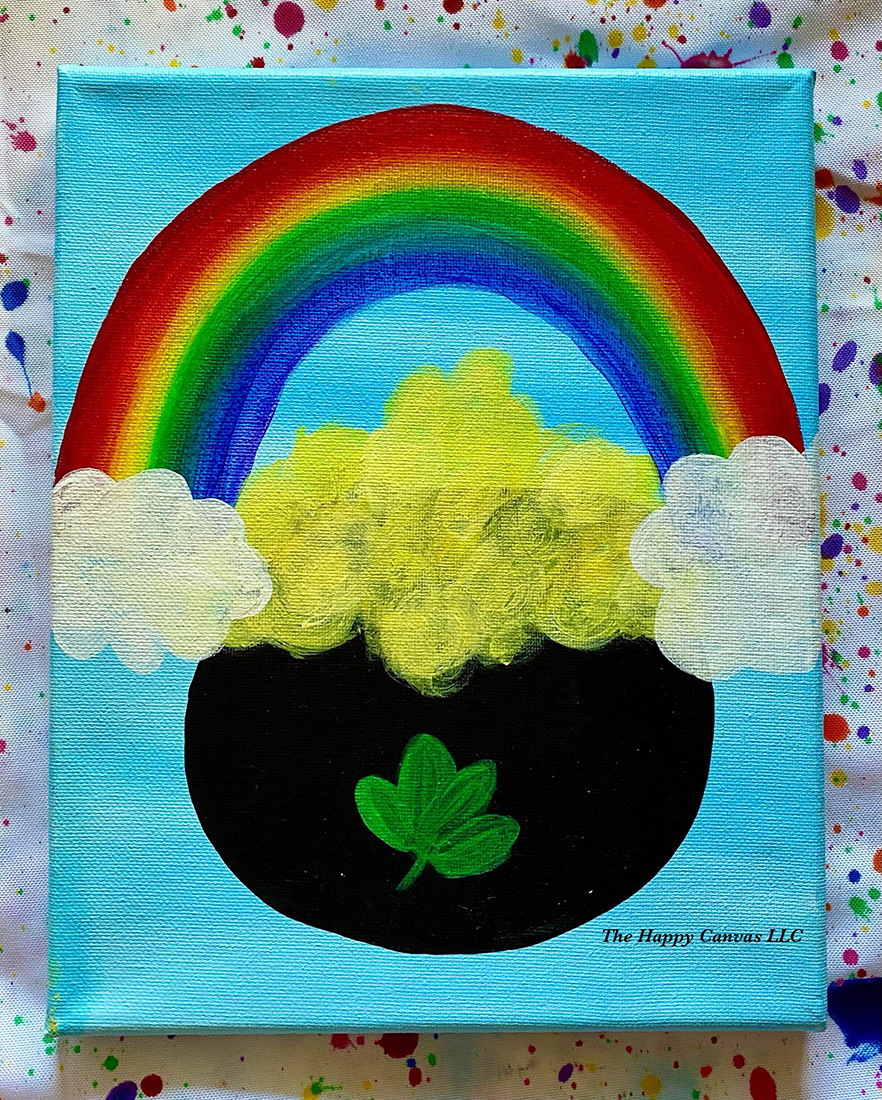 Pot of gold under the rainbow kids painting choice