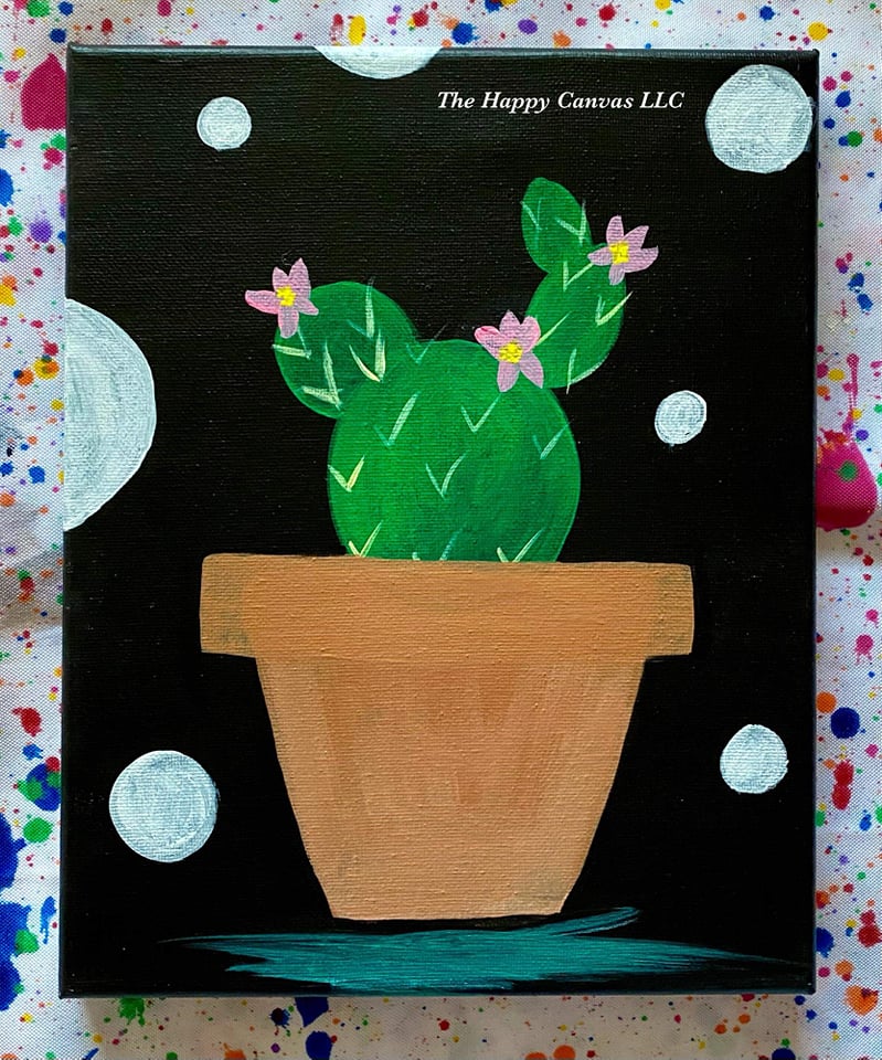 Cactus in planter kids painting choice
