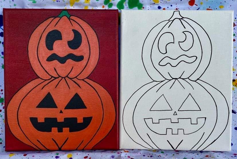 Halloween Pumpkins Pre-Drawn Kids Design