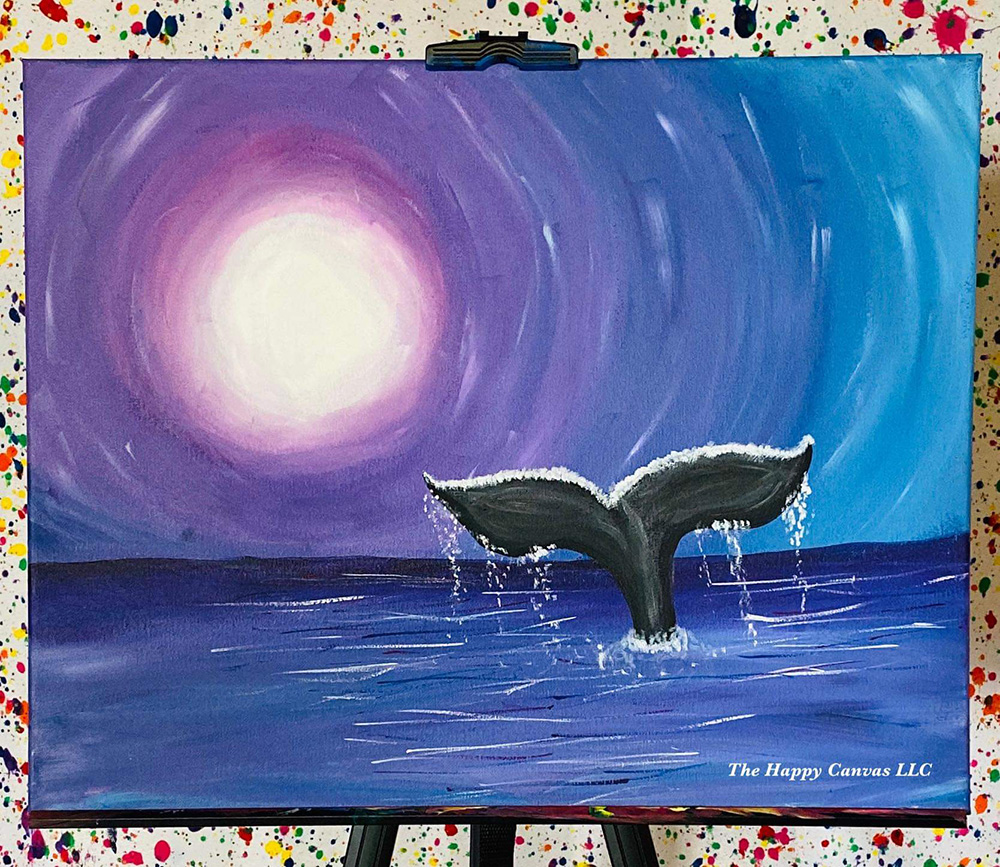 Whale at night Canvas Painting