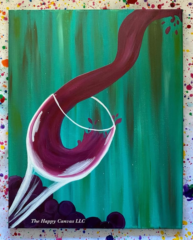 Red wine in wine glass Canvas Painting