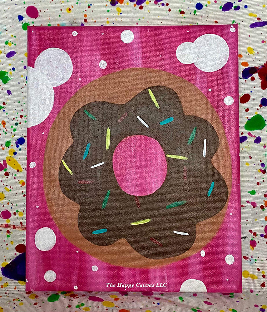 Sprinkled donut kids painting choice