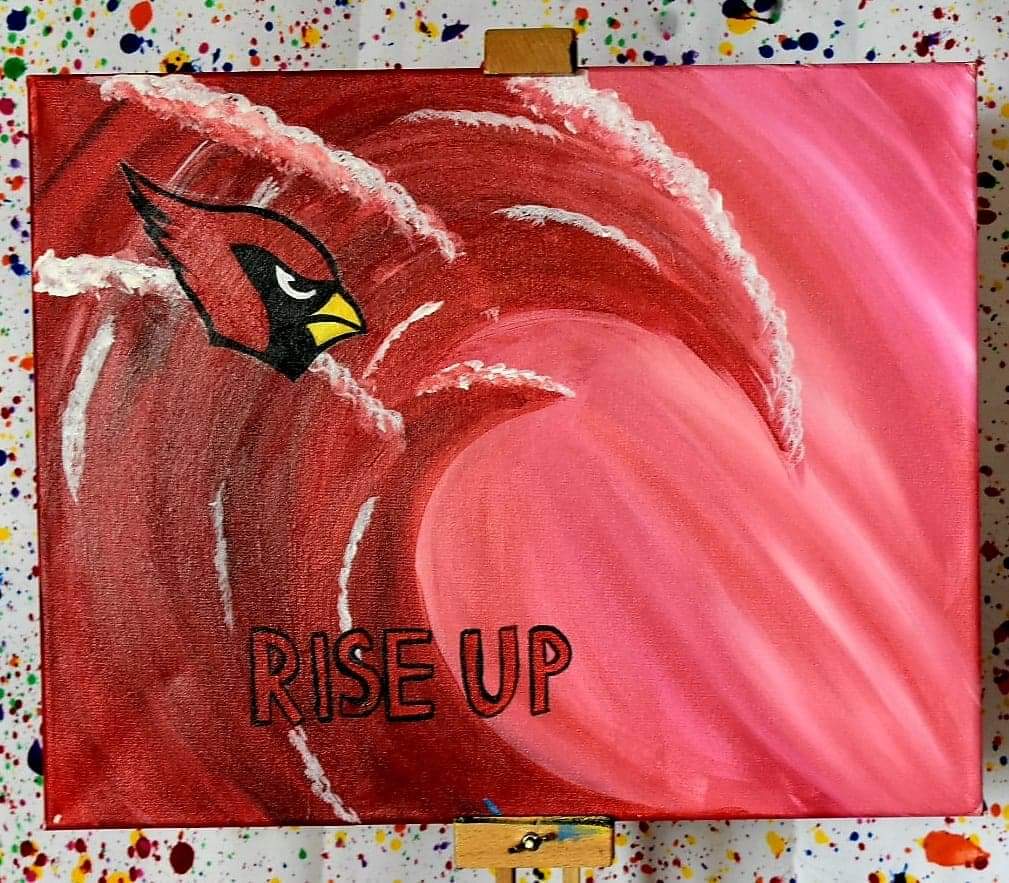 Red Cardinals Football Team Canvas Painting