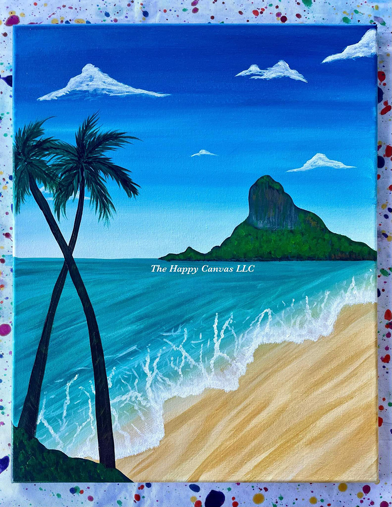 Chinaman Hat Beach painting