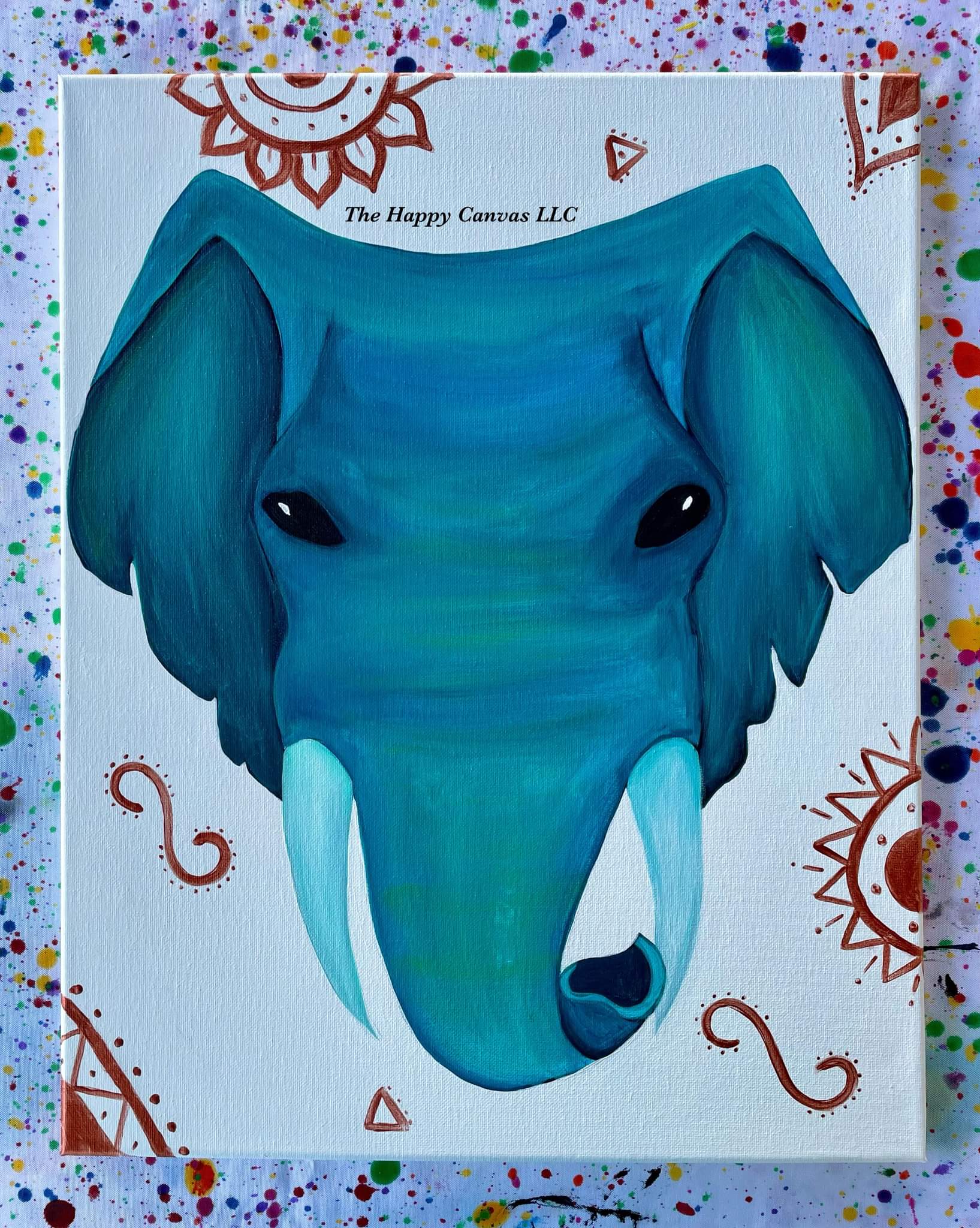 Blue Elephant painting
