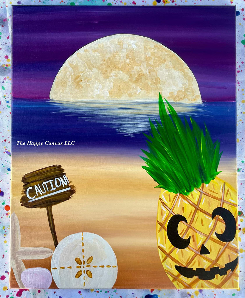 Harvest Moon Beach - Halloween Painting