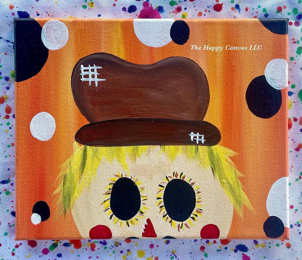 Peek A Boo Scarecrow painting