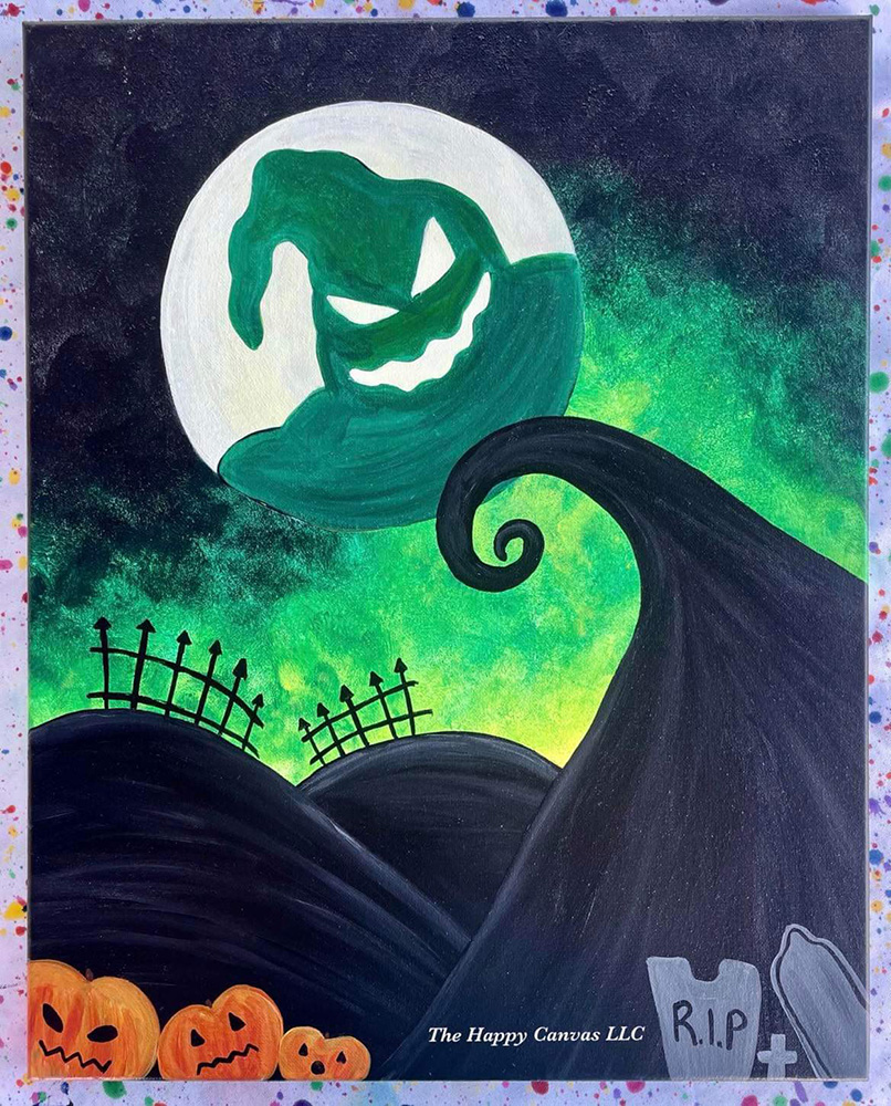 The Shadow on the Moon - Halloween Painting