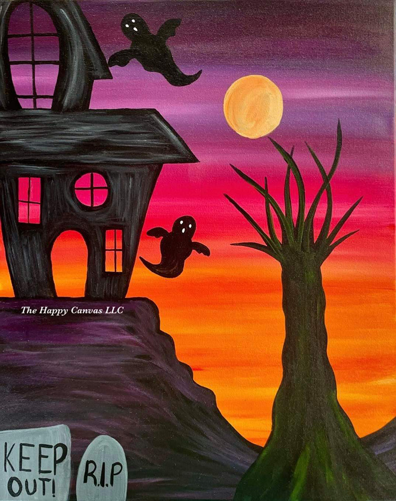 The Spooky Manor - Halloween Painting