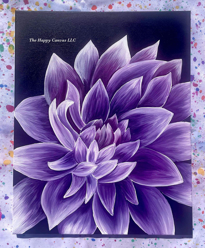 Purple Passion flower painting