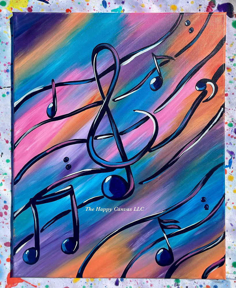 music notes painting