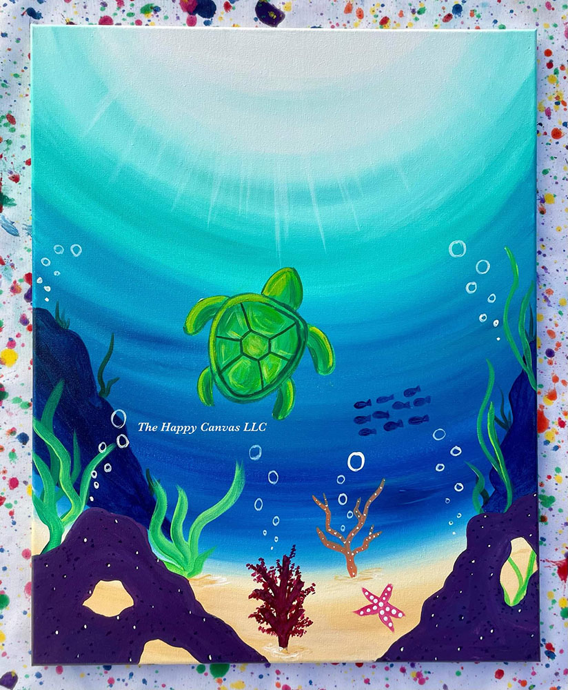 Under the Sea turtle painting