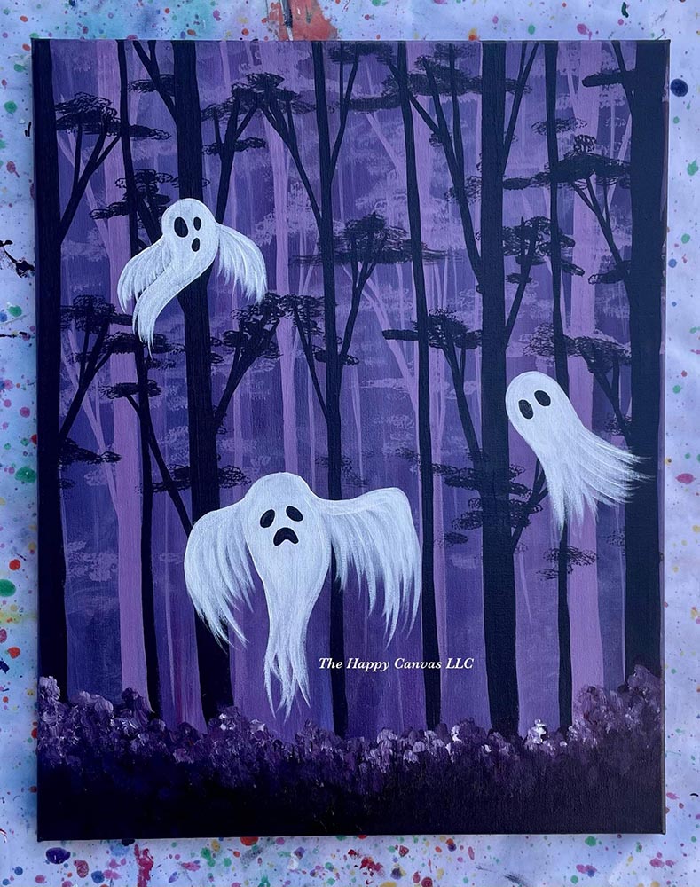 Boo Forest Halloween painting