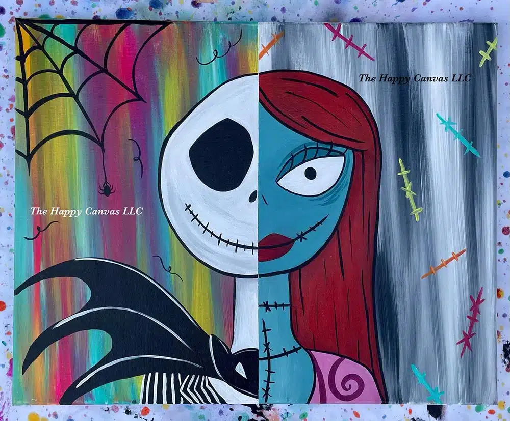 Art at Home: Date Night Jack & Sally! - Uncorked Canvas