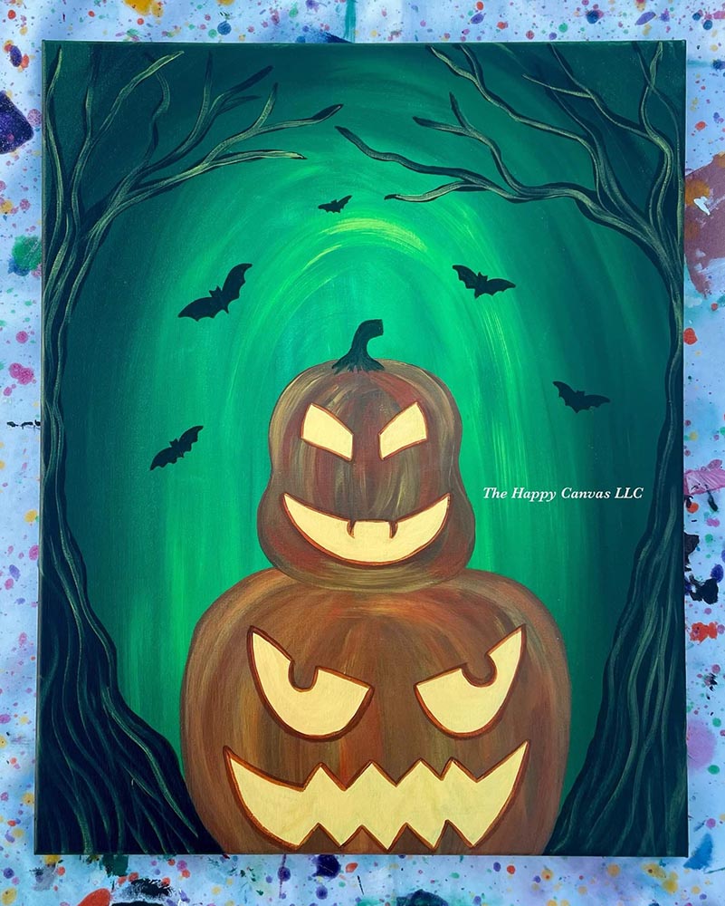 Halloween jack-o-lantern painting