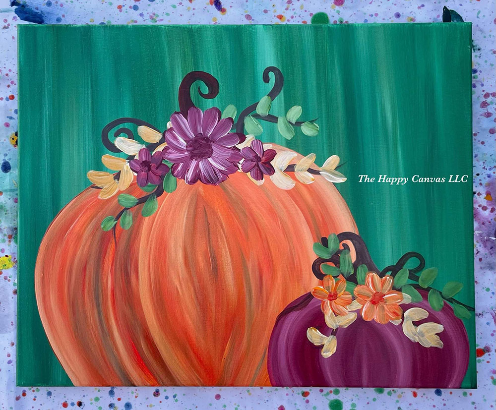 pumpkins with decor painting